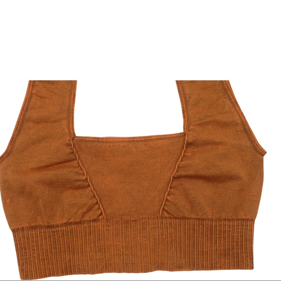Brown Free People Good Karma Square Neck Bra - Picture 4 of 6